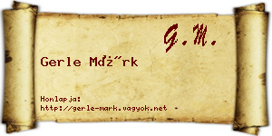Gerle Márk névjegykártya